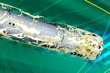 的动画仍然DELTA-DRILL low-pressure-impact钻井液在行动的工具。